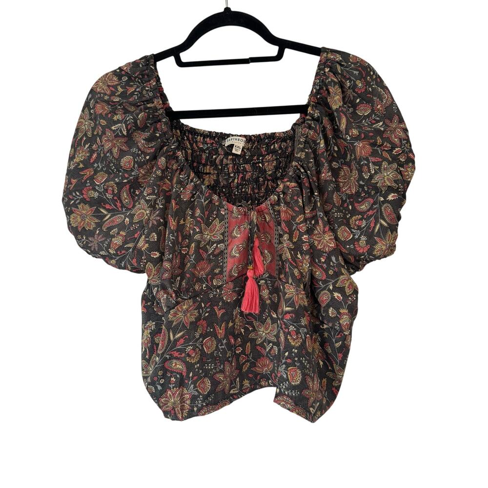 Earthbound paisley tassel crop top